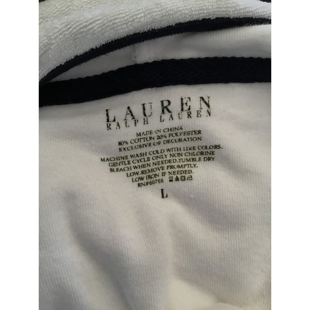 Women’s White Hooded Swim Cover-Up with Black Trim - Picture 4 of 4